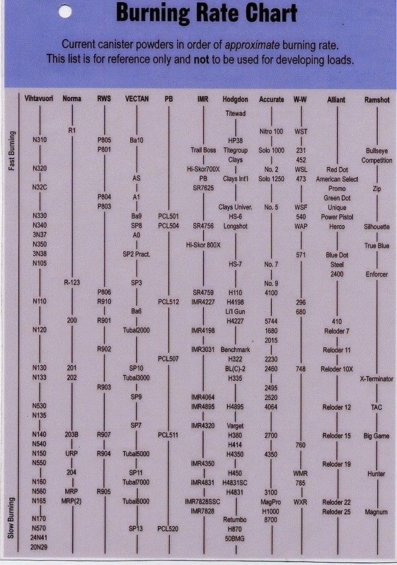 Comparatif vivacité des poudres - Manuel Speer -Vitha